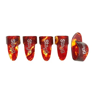 Abbildung von Stagg Finger &amp; Thumb Pick Pack (Tortoise Shell)Medium