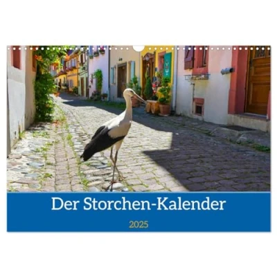 Abbildung von Der Storchenkalender (Wandkalender 2025 DIN A3 quer), CALVENDO Monatskalender
