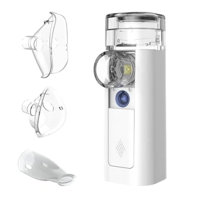 Abbildung von mini Air 360+ Tragbares, geräuschloses Inhalationsgerät für Erwachsene &amp; Kinder Inklusive zwei Masken Mundstück Linderung von Husten Erkältungen Laden mit Micro USB Vertrieben OMRON