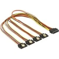 Abbildung von Kabel SATA 15Pin Stecker &gt; 4x Buchse