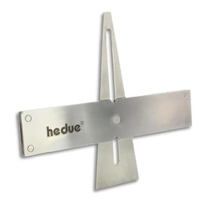 Abbildung von hedue® Zinkenschablone S200 Schmiege für Schwalbenschwanz und Zinkenverbindungen, Schablone mit einstellbarer Zunge von 6 40 mm (1:8 Neigung)