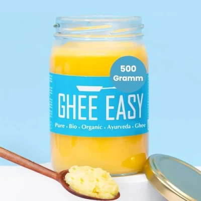 Abbildung von Ghee Easy 500g Bio von Grasgefütterten Kühen Hochreines Authentisches Ayurveda Ghee, Ohne Zusatzstoffe Zertifiziert Organisch &amp; Biologisch Frei Laktose und Gluten 100% Europäisch