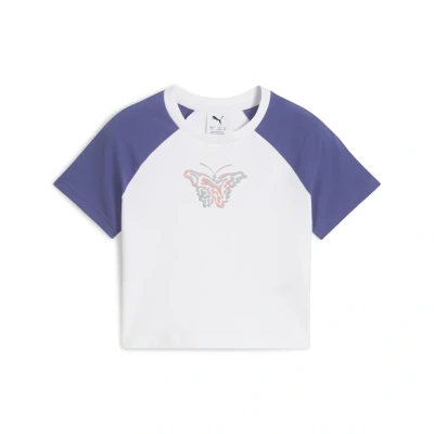 Abbildung von Puma VIBE Tshirt print whiteblue crystal für Kinder, Größe: 176, White blue