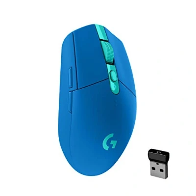 Abbildung von Logitech G305 LIGHTSPEED kabellose Gaming Maus mit HERO 12K DPI Sensor, Wireless Verbindung, 6 programmierbare Tasten, 250 Stunden Akkulaufzeit, Leichtgewicht, PC/Mac Blau