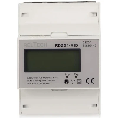 Abbildung von Reltech Drehstromzähler digital RDZD1 MID, 100 A, MID geeicht, 4 TE