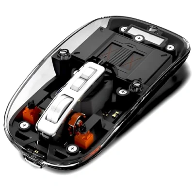 Abbildung von XtremeMac Kabellose Maus, ergonomisches Design, wiederaufladbar, Bluetooth &amp; USB 2,4 GHz, 4 einstellbare DPI, Grau
