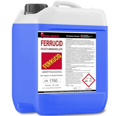 Abbildung von Optimal Products Rostumwandler 10l Rostentferner und Rostschutz mit Phosphatiereffekt Anwendbar auf allen metallischen Flächen Sprühbar