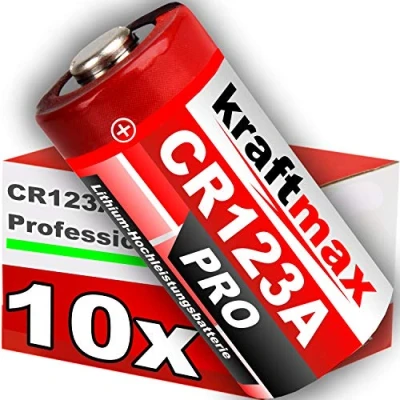 Abbildung von kraftmax 10er Pack CR123 / CR123A Lithium Hochleistungs Batterie für professionelle Anwendungen Neueste Generation