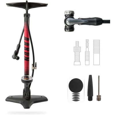 Abbildung von AARON Luftpumpe Sport One Fahrrad Stand Pumpe für alle Ventile mit Manometer