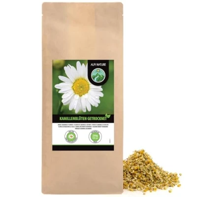 Abbildung von Kamillenblüten (250g), Loser Kamillentee, Premium Qualität nur Blüten, Kamillen Tee ganze schonend getrocknet, 100% rein und naturbelassen, Kamille