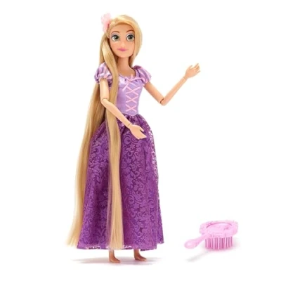Abbildung von Disney Store Official Rapunzel Neu verföhnt Klassische Puppe 29 cm/11&quot; Voll bewegliche Prinzessinnen im atemberaubenden lila Kleid Mit Spielzeughaarbürste Ab 3 Jahren