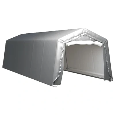 Abbildung von vidaXL Lagerzelt UV beständig Industriezelt Zelthalle Weidezelt Zelt Zeltgarage Foliengarage Unterstand Lagerhalle 300x900cm Stahl Grau