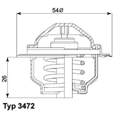 Abbildung von WAHLER 3472.87D Kühlwasserthermostat 87 mit Dichtung VOLKSWAGEN: GOLF 5 Schrägheck, 6, Touran I, AUDI: A3 A6 C6 Avant, A4 B7 Avant