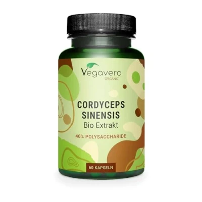 Abbildung von Bio Cordyceps sinensis 650 mg CS 4 Extrakt (22:1) 30% Polysaccharide Ohne Zusätze Deutsche Produktion von Vegavero® 60 Kapseln
