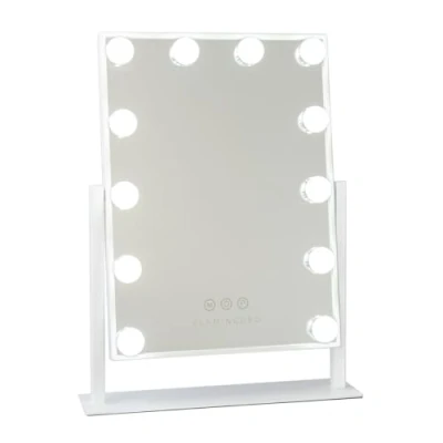 Abbildung von Flamingueo Schminkspiegel mit Beleuchtung Hollywood Spiegel 12 LED, Kosmetikspiegel 3 Modi, Make Up Spiegel, Einstellbare Position