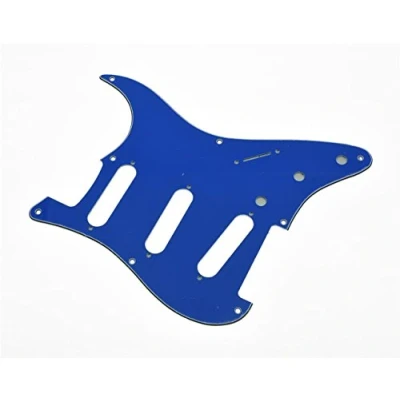 Abbildung von KAISH Plektrumschutz für Stratocaster/Stratocaster, 8 Löcher, Vintage Stil, SSS, 3 lagig, Blau