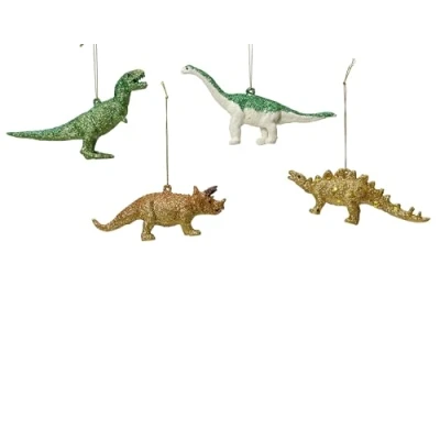 Abbildung von Decoris season decorations Christbaumschmuck, Christbaumschmuck Dinosaurier 10cm Kunststoff Figur 1 Stück sortiert