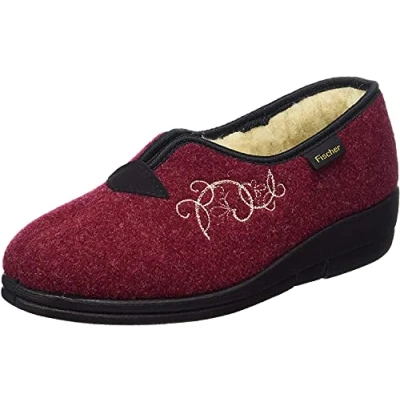 Abbildung von Fischer Markenschuh Dora Pantoffel mit Frotteefutter, Weite H, V Schnitt
