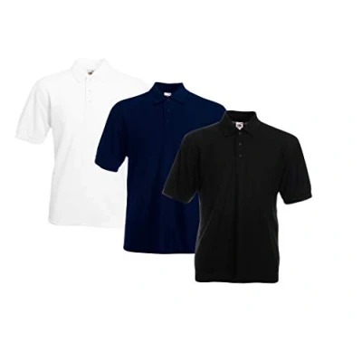 Abbildung von Fruit of the Loom Herren 65/35 Poloshirt,1Weiss1Schwarz1DeepNavy,3XL (3erPack