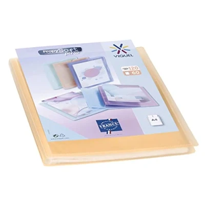 Abbildung von Viquel Propysoft Dokumentenmappe, DIN A4, 120 Bilder (60 Hüllen) Klarsichthüllen transparent glatt orange durchscheinend
