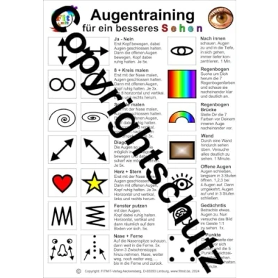 Abbildung von Augentraining für ein besseres Sehen: Übungskarte A5 (Lehrtafeln: Übersichtskarten)