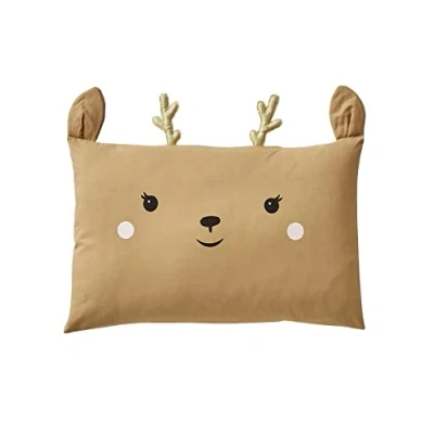 Abbildung von VERTBAUDET Baby Kissenbezug,Grüner Wald&quot;, Reh Oeko Tex® beige 40X60