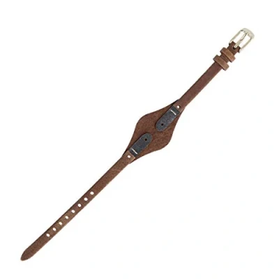 Abbildung von Fossil Uhrenarmband 8mm Leder Braun Gold ES 3264 LB ES3264
