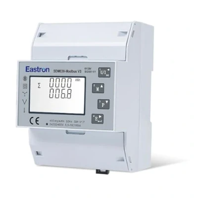 Abbildung von Eastron SDM630Modbus V3 Drehstromzähler digitaler Stromzähler für Hutschiene, Multifunktional, Bidirektional mit 2x S0, RS485 Modbus RTU