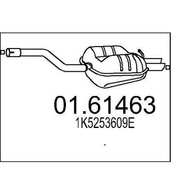 Abbildung von MTS 01.61463 Endschalldämpfer SKODA: Octavia 2 Combi, II Schrägheck, Fabia III Schrägheck