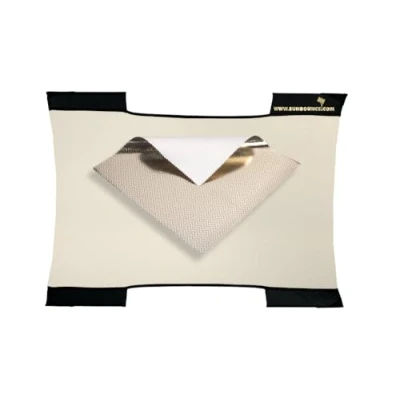Abbildung von SUNBOUNCER MICRO MINI TRAVELER Bespannung GOLD/SILBER Rückseite weiß (nahtlos)