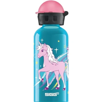 Abbildung von SIGG Alu Trinkflasche Kinder KBT Bella Unicorn Auslaufsicher Federleicht BPA frei Klimaneutral Zertifiziert Hellblau 0,4L