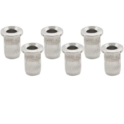 Abbildung von Musiclily Pro 4mm Stahl Top Saitenhülsen String Ferrules für E Gitarre, Nickel(6 Stück)