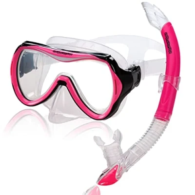 Abbildung von AQUAZON Taucherbrille CAPRI mit Schnorchel, hochwertiges Schnorchelset, Kinder