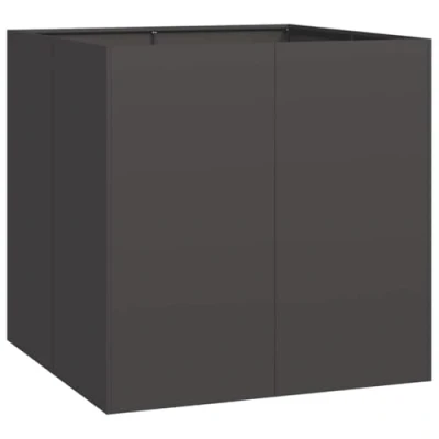Abbildung von vidaXL Pflanzkübel Schwarz 80x80x80 cm Stahl, Pflanzschale, Garten Pflanzkübel, Outdoor Pflanzgefäß, Hochbeet, Blumenkasten