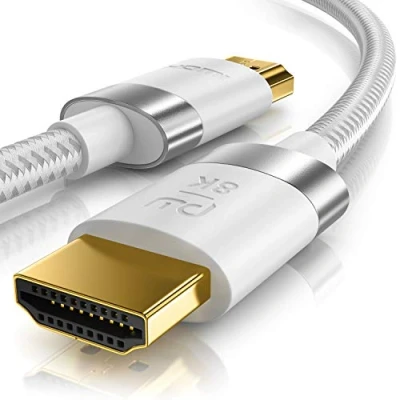 Abbildung von CSL 8K / 4K HDMI Kabel 2.1/2.0 10m @ 60Hz 120Hz mit DSC 48 Gbit/s 3D Ultra High Speed Ethernet TV Blu ray PS5 Xbox Series X Switch weiß 10 Meter