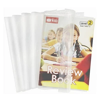 Abbildung von Buchumschläge 10 Stück Bucheinschlagfolie Einstellbar Wasserdicht Buchschoner für Schulbücher Schulhefte Wiederverwendbare Workbooks Klare Heftumschläge Transparent A4