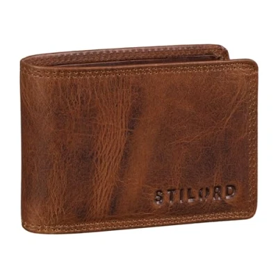 Abbildung von STILORD &#039;Jay&#039; Mini Geldbörse Herren RFID Leder Brieftasche Vintage für Männer Kleiner Geldbeutel mit vielen Kartenfächern und NFC Schutz in Geschenkbox, Farbe:Kara Cognac