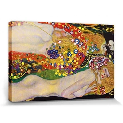 Abbildung von 1art1 Gustav Klimt Poster Wasserschlangen II, 1904 1907 Bilder Leinwand Bild Auf Keilrahmen XXL Wandbild Kunstdruck Als Leinwandbild 30x20 cm