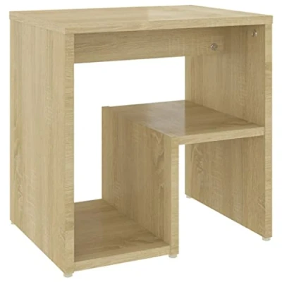 Abbildung von vidaXL Nachttisch mit Regal Nachtschrank Nachtkonsole Nachtkommode Schlafzimmer Schrank Kommode Beistelltisch Sonoma Eiche 40x30x40cm Holzwerkstoff