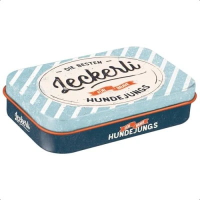 Abbildung von Nostalgic Art Blech Leckerlidose Hundejungs Blau, Dunkelblau für Hundehalter Hundeliebhaber tolles Geschenk alle Leckerlis Handlich
