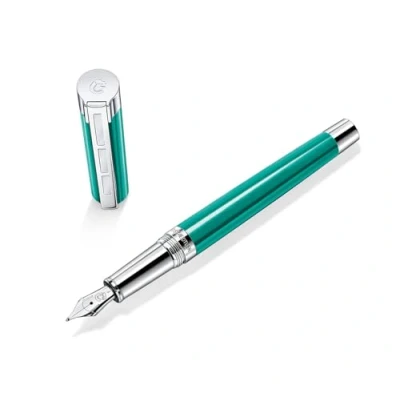 Abbildung von STAEDTLER Initium Resina Füllhalter, türkises Edelharz, F, Made in Germany, mit edler Geschenkverpackung, 9PB1135F