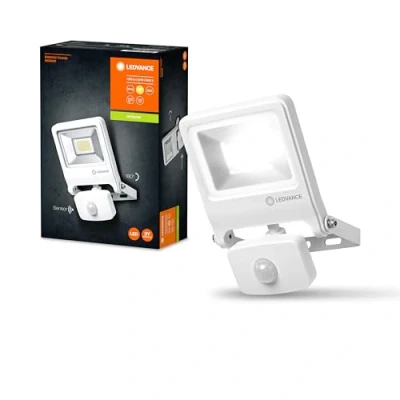 Abbildung von Ledvance LED Flutlichtstrahler ENDURA FLOOD Sensor warm White, Anstrahlung von Fassaden, fest integriert, Leuchtmittel enthalten, weiß, Sehr helle und funktionelle Außenleuchten