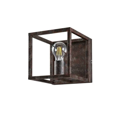 Abbildung von Lindby Wandlampe Emin, Breite 18 cm, rostfarben, Metall