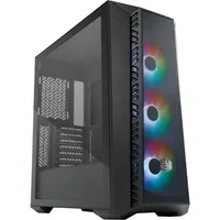 Abbildung von Cooler Master MasterBox 520 Mesh PC Gehäuse Mid Tower ATX Gehäuse, 3 x vorinstallierten Lüftern, mehreren Luftstromkonfigurationen, Frontplatte, TG Seitenwand, inkl. ARGB Controller Schwarz