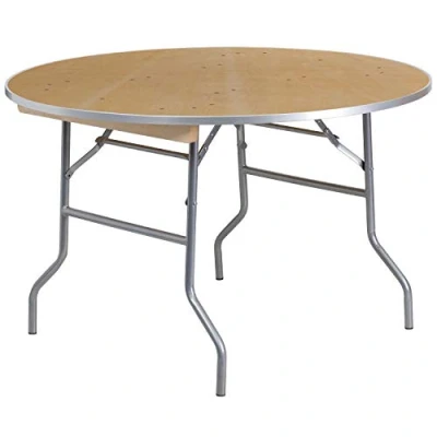 Abbildung von Flash Furniture 48RND Holz Klapptisch, MTL Rand, Stahl, natürlich, 121,9 cm, rund