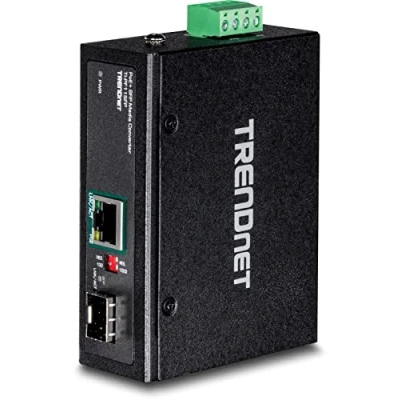 Abbildung von TRENDnet TI PF11SFP Industrieller SFP zu Gigabit PoE+ Medienkonverter, Schutzklasse IP30, Breiter Betriebstemperaturbereich 40 bis 75 C ( 167 F)