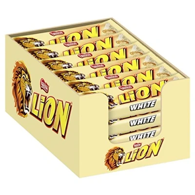 Abbildung von NESTLÉ LION White, Knusper Riegel mit weißer Glasur, Karamell Füllung und Crispy Waffel, 24er Pack (24 x 42g)