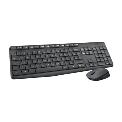 Abbildung von Logitech MK235 Desktopset, US Layout, kabellos, Tastatur und Maus, AES Verschlüsselung