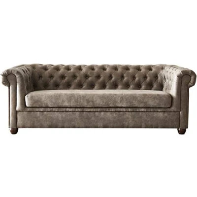Abbildung von DELIFE 3 Sitzer Chesterfield, Vintage Taupe Abgesteppt