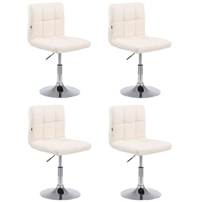 Abbildung von CLP 4er Set Drehstühle Palma V2 Mit Hochwertiger Polsterung Und Kunstlederbezug I Drehbare Höhenverstellbare Esszimmerstühle, Farbe:Creme